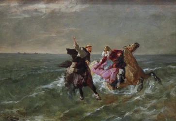 De rit van Sint Guénolé en koning Gradlon